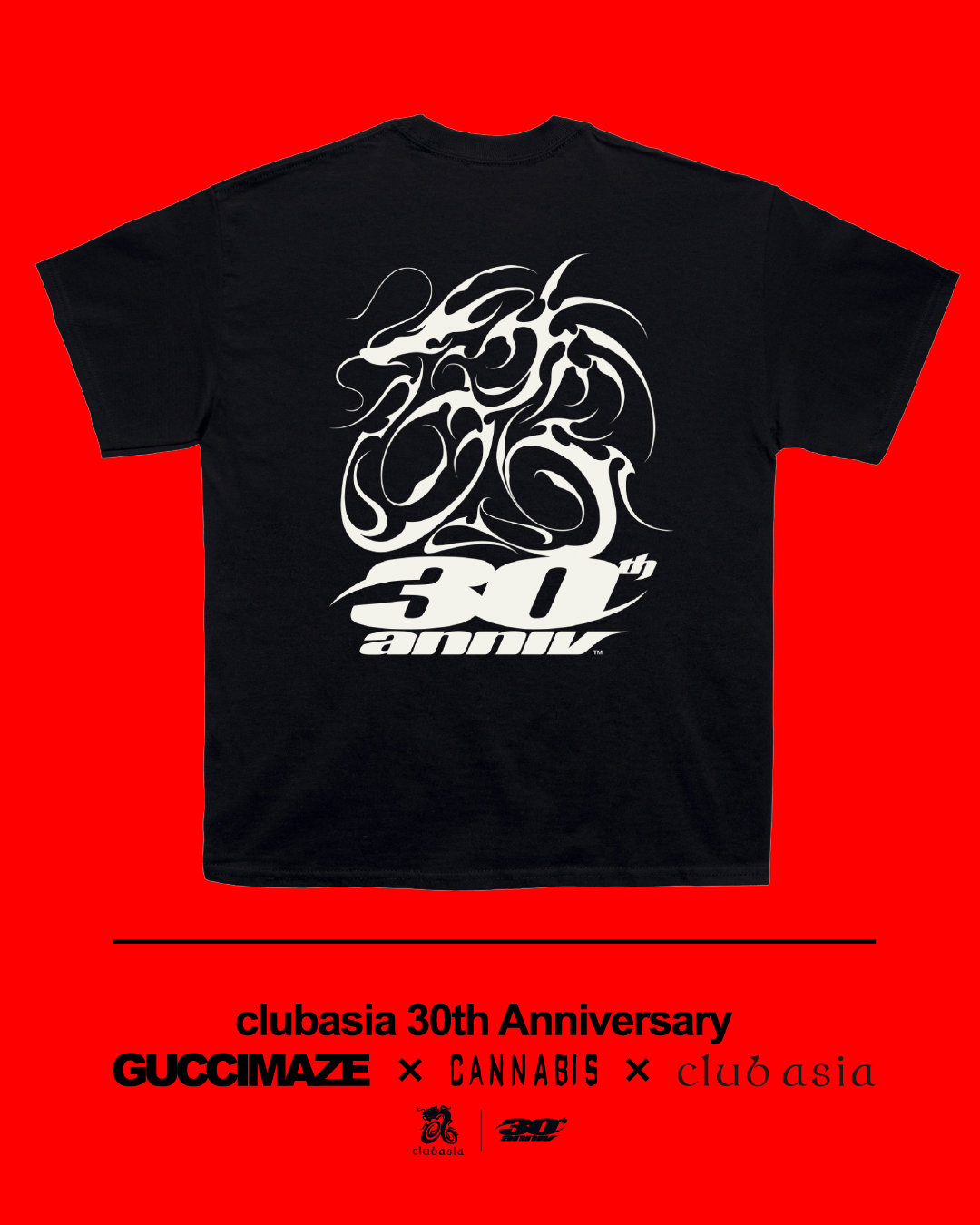 GUCCIMAZE × CANNABIS × clubasia 30th T-shirt