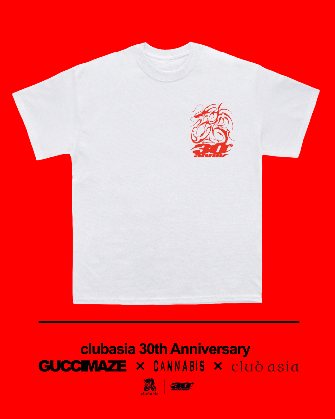 GUCCIMAZE × CANNABIS × clubasia 30th T-shirt
